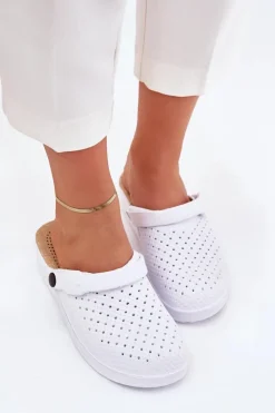 Damskie Evento Piankowe Klapki Chodaki Damskie Białe Faylina