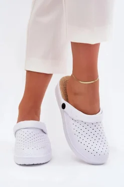 Damskie Evento Piankowe Klapki Chodaki Damskie Białe Faylina