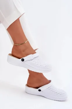 Damskie Evento Piankowe Klapki Chodaki Damskie Białe Faylina