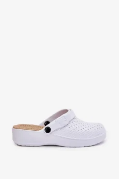 Damskie Evento Piankowe Klapki Chodaki Damskie Białe Faylina