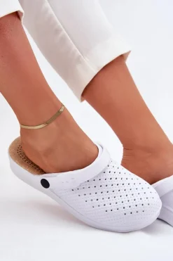 Damskie Evento Piankowe Klapki Chodaki Damskie Białe Faylina
