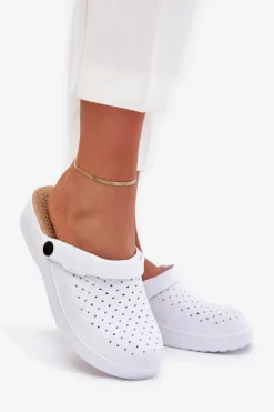 Damskie Evento Piankowe Klapki Chodaki Damskie Białe Faylina