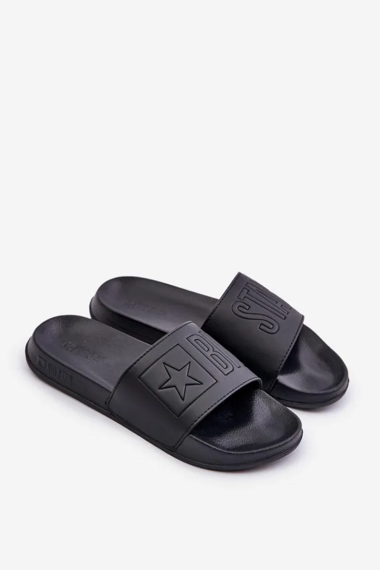 Big Star Shoes Klapki Damskie Big Star|Klapki Damskie Klasyczne*Piankowe Klapki Damskie Big Star OO274040 Czarne Czarny