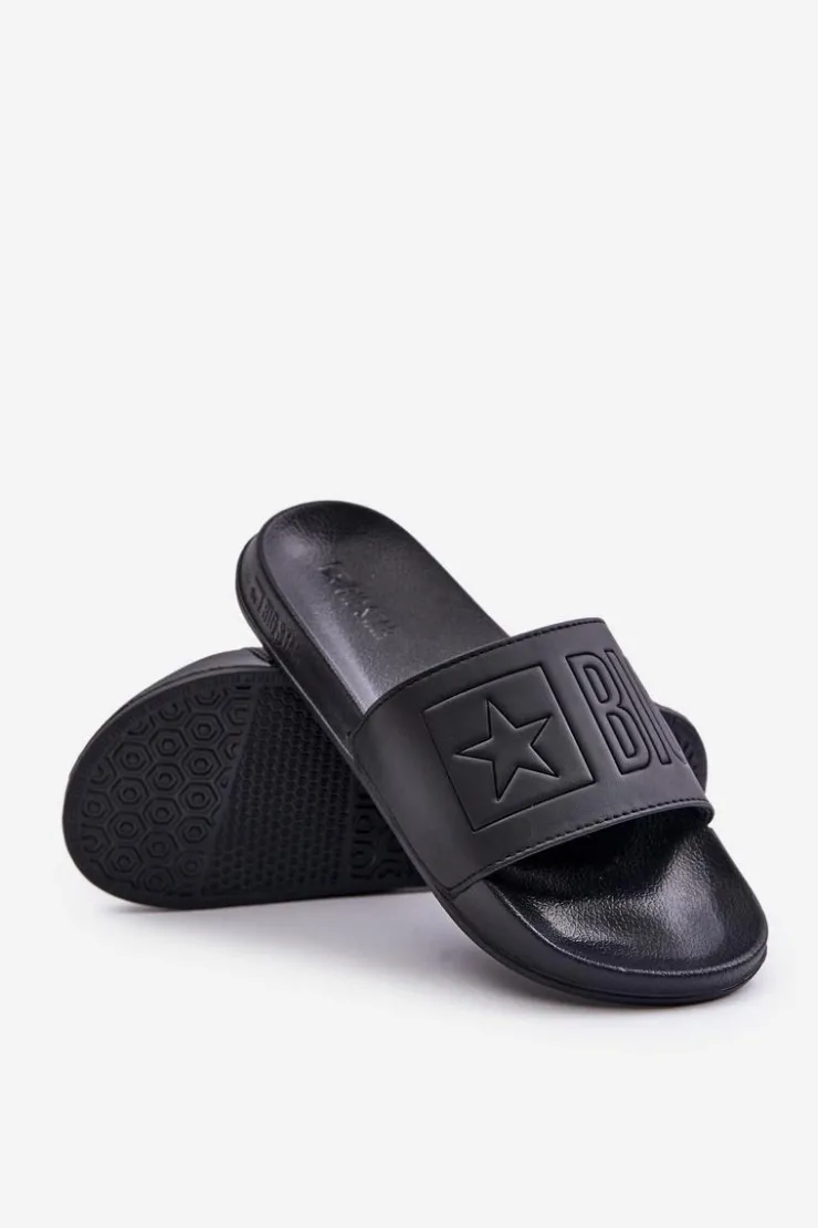 Big Star Shoes Klapki Damskie Big Star|Klapki Damskie Klasyczne*Piankowe Klapki Damskie Big Star OO274040 Czarne Czarny