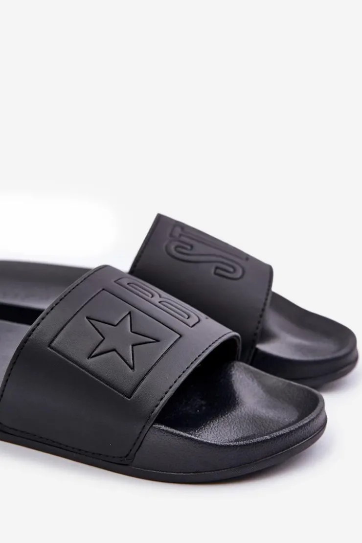 Big Star Shoes Klapki Damskie Big Star|Klapki Damskie Klasyczne*Piankowe Klapki Damskie Big Star OO274040 Czarne Czarny