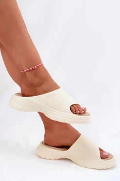 Big Star Shoes Klapki Damskie Big Star|Klapki Basenowe*Piankowe Klapki Damskie Big Star RR274A579 Beżowe Beżowy