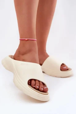 Big Star Shoes Klapki Damskie Big Star|Klapki Basenowe*Piankowe Klapki Damskie Big Star RR274A579 Beżowe Beżowy