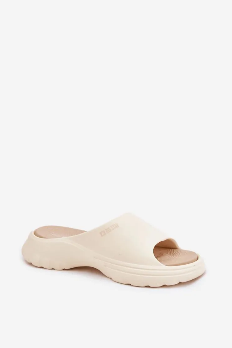 Big Star Shoes Klapki Damskie Big Star|Klapki Basenowe*Piankowe Klapki Damskie Big Star RR274A579 Beżowe Beżowy