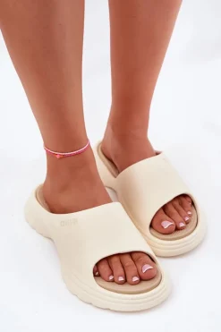 Big Star Shoes Klapki Damskie Big Star|Klapki Basenowe*Piankowe Klapki Damskie Big Star RR274A579 Beżowe Beżowy