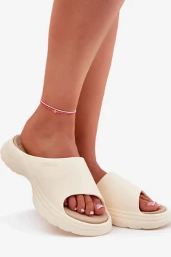 Big Star Shoes Klapki Damskie Big Star|Klapki Basenowe*Piankowe Klapki Damskie Big Star RR274A579 Beżowe Beżowy