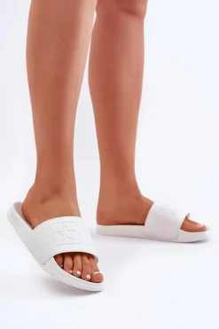 Damskie Big Star Shoes Piankowe Klapki Damskie Big Star OO274042 Białe