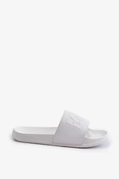 Damskie Big Star Shoes Piankowe Klapki Damskie Big Star OO274042 Białe