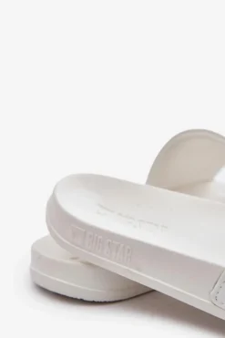 Damskie Big Star Shoes Piankowe Klapki Damskie Big Star OO274042 Białe