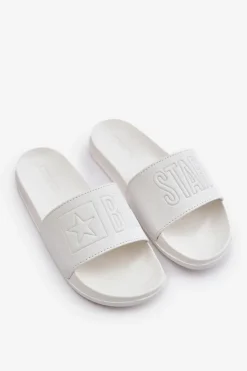 Damskie Big Star Shoes Piankowe Klapki Damskie Big Star OO274042 Białe