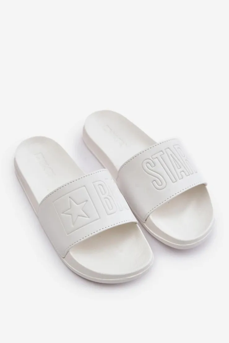 Damskie Big Star Shoes Piankowe Klapki Damskie Big Star OO274042 Białe