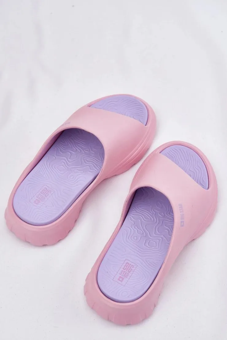 Big Star Shoes Klapki Damskie Big Star|Klapki Basenowe*Piankowe Klapki Damskie Big Star RR274A587 Różowe Różowy