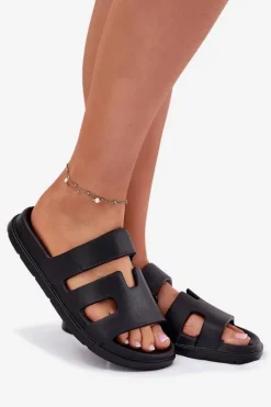 Evento Piankowe Klapki Damskie Czarne Dimelle Czarny