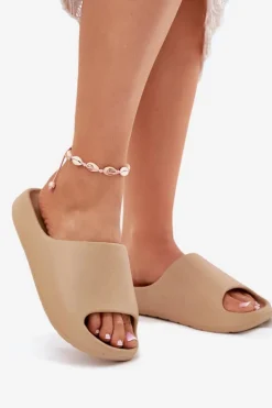 Damskie Boto Piankowe Klapki Damskie Ciemnobeżowe Rivasol