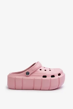 Boto Piankowe Klapki Damskie Na Platformie Różowe Itubia