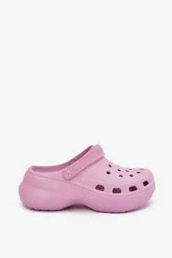 Discount Big Star Shoes Piankowe Klapki Damskie Na Masywnej Podeszwie Big Star RR274A120 Różowe Różowy