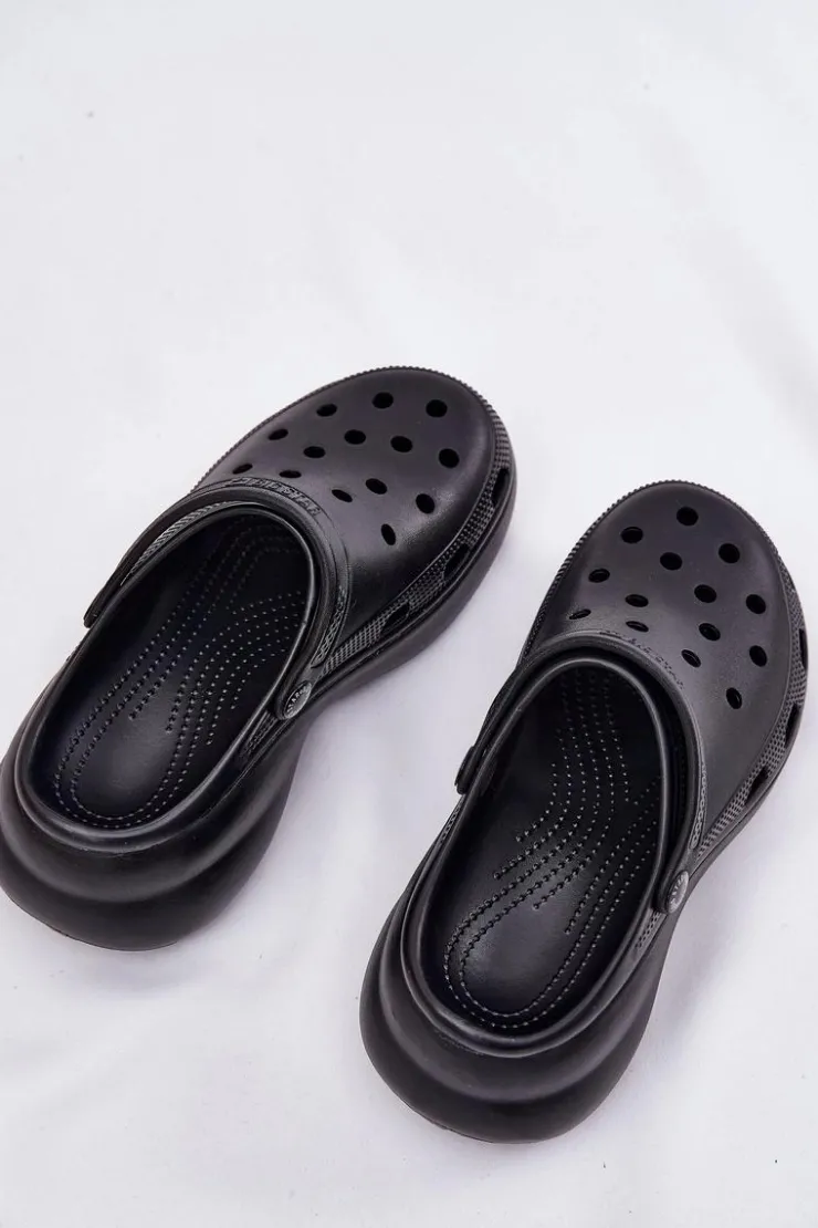 Damskie Big Star Shoes Piankowe Klapki Damskie Na Masywnej Podeszwie Big Star RR274A118 Czarne