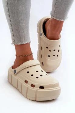 Damskie Boto Piankowe Klapki Damskie Na Platformie Beżowe Itubia