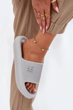 Buty damskie Vinceza Klapki Basenowe|Klapki Na Platformie*Piankowe Klapki Damskie Na Platformie Z Misiem Vinceza 75210 Szare Szary