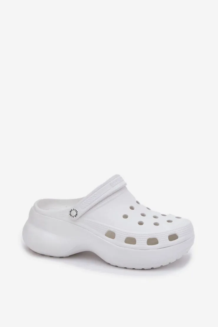 Big Star Shoes Klapki Damskie Big Star|Klapki Basenowe*Piankowe Klapki Damskie Na Masywnej Podeszwie Big Star RR274A119 Białe Biały