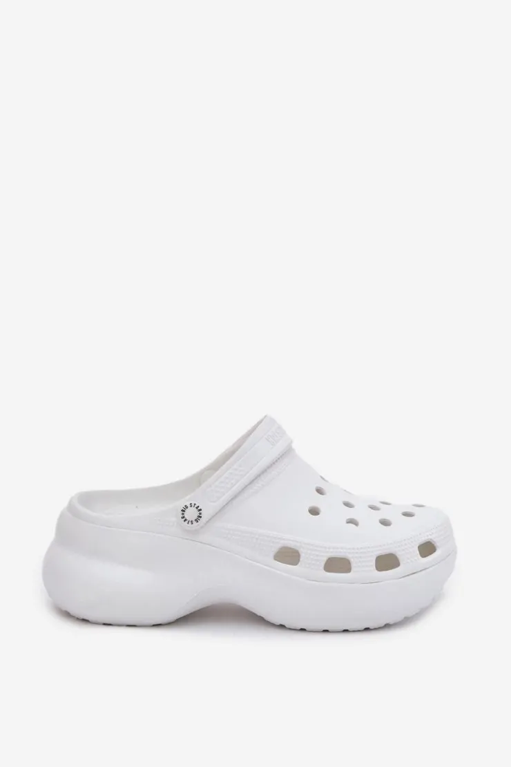 Big Star Shoes Klapki Damskie Big Star|Klapki Basenowe*Piankowe Klapki Damskie Na Masywnej Podeszwie Big Star RR274A119 Białe Biały