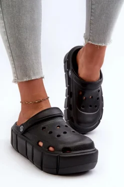 Boto Klapki Basenowe|Klapki Na Platformie*Piankowe Klapki Damskie Na Platformie Czarne Itubia Czarny