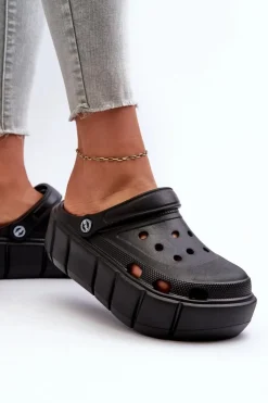 Boto Klapki Basenowe|Klapki Na Platformie*Piankowe Klapki Damskie Na Platformie Czarne Itubia Czarny