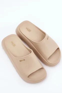 Damskie Big Star Shoes Piankowe Klapki Damskie Na Platformie Big Star RR274A569 Beżowe