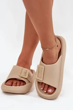 Damskie Buty damskie Vinceza Piankowe Klapki Damskie Z Klamrą Vinceza 75207 Beżowe