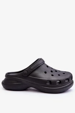 Boto Klapki Basenowe|Klapki Damskie Klasyczne*Piankowe Klapki Kroksy Na Masywnej Podeszwie Czarne Katniss