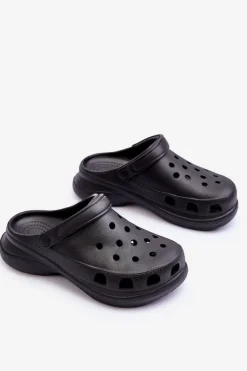 Boto Klapki Basenowe|Klapki Damskie Klasyczne*Piankowe Klapki Kroksy Na Masywnej Podeszwie Czarne Katniss