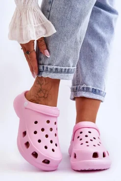 Boto Klapki Basenowe|Klapki Damskie Klasyczne*Piankowe Klapki Kroksy Na Masywnej Podeszwie Różowe Katniss