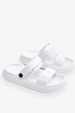 Discount Boto Piankowe Klapki Sandałki Białe Lirell