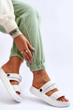 Discount Boto Piankowe Klapki Sandałki Białe Lirell