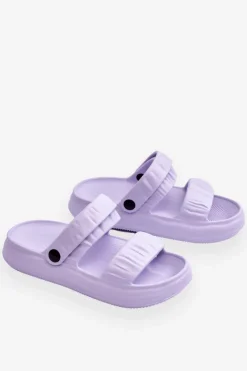 Hot Boto Piankowe Klapki Sandałki Fioletowe Lirell