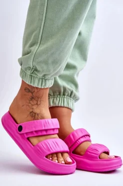 Damskie Boto Piankowe Klapki Sandałki Fuksja Lirell