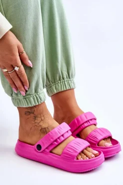 Damskie Boto Piankowe Klapki Sandałki Fuksja Lirell