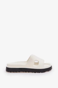 Boto Klapki Basenowe|Klapki Na Platformie*Piankowe Klapki Z Wycięciami Białe Neladith Biały