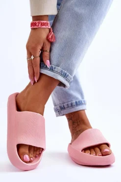 Online Boto Piankowe Modne Klapki Na Masywnej Platformie Różowe Linnea