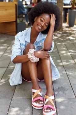 Big Star Shoes Sandały Big Star|Sandały Na Koturnie*Piankowe Sandały Na Koturnie Big Star HH274A083 Różowe