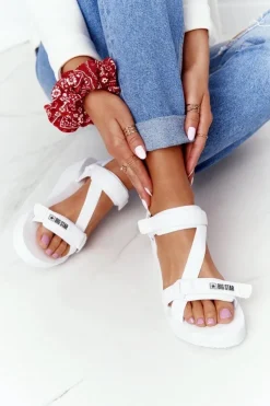 Big Star Shoes Sandały Big Star|Sandały Na Koturnie*Piankowe Sandały Na Koturnie Big Star FF274A351 Białe