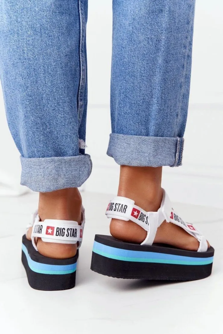 Discount Big Star Shoes Piankowe Sandały Na Platformie Big Star HH274A087 Czarno-Białe