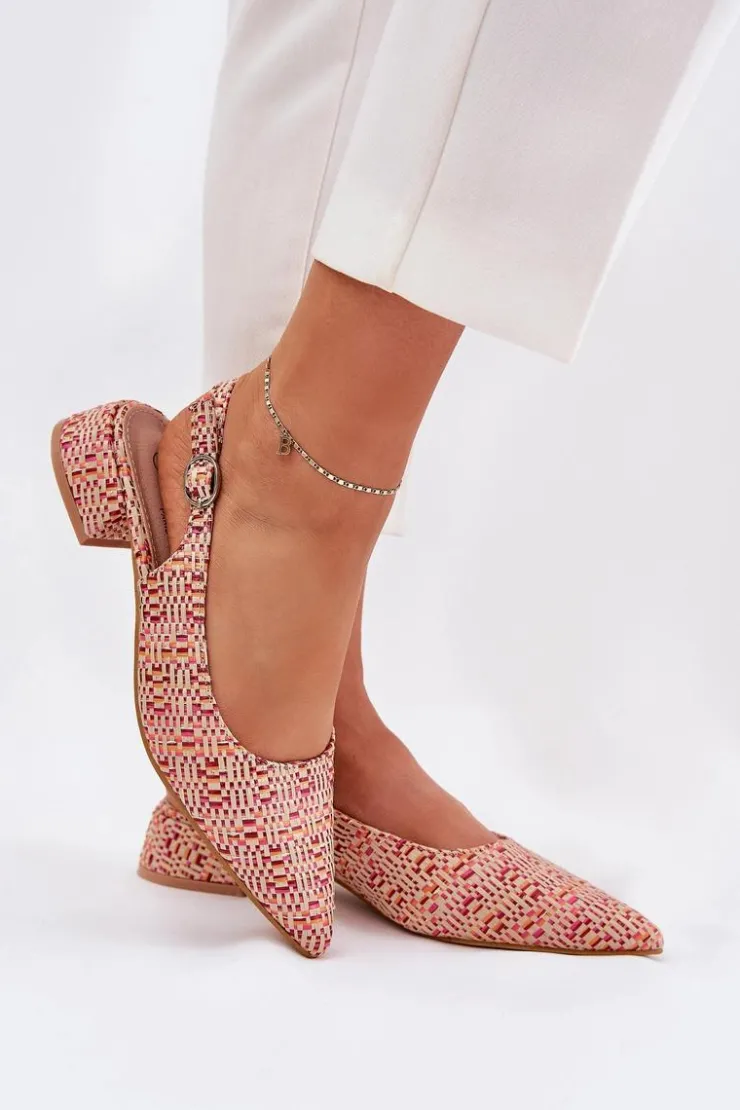 Damskie Boto Plecione Sandały Damskie Na Delikatnym Obcasie Multikolor Jorela