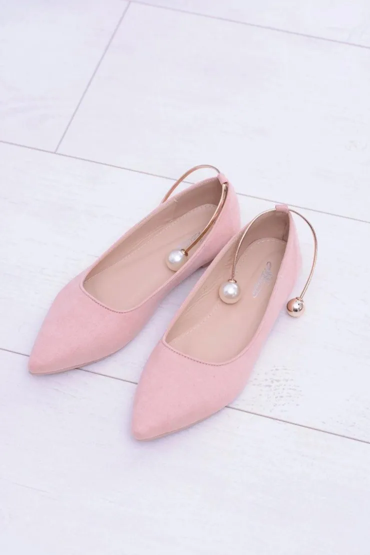 Boto Baleriny Klasyczne*Różowe Balerinki Z Bransoletką W Szpic Mami