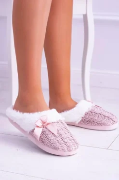Buty damskie Vinceza Kapcie Klasyczne|Klapki Z Futerkiem*Różowe Damskie Papcie Domowe Klapki Z Futerkiem Dezi