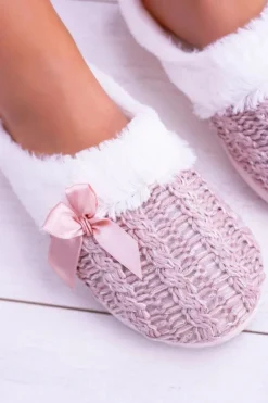 Buty damskie Vinceza Kapcie Klasyczne|Klapki Z Futerkiem*Różowe Damskie Papcie Domowe Klapki Z Futerkiem Dezi